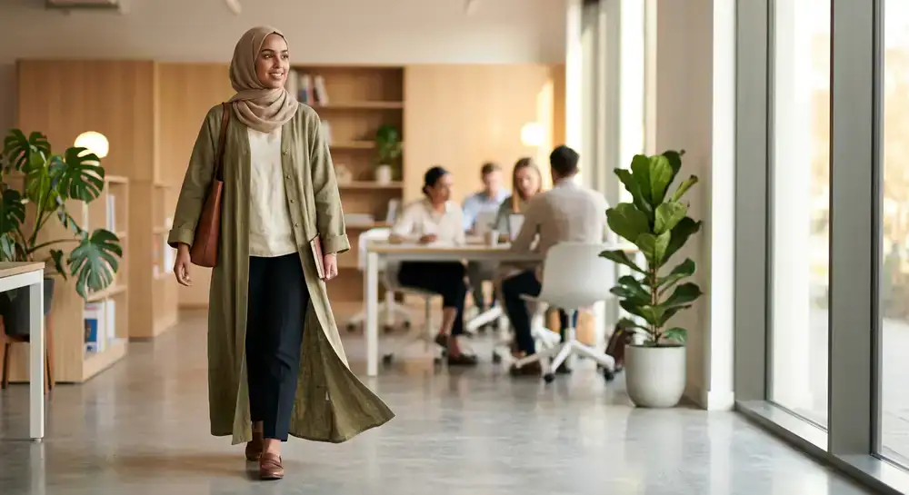 Everyday linen abaya in earthy tones